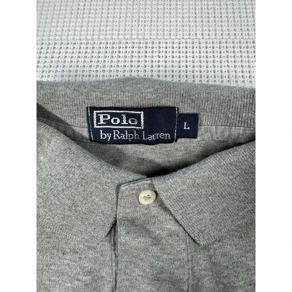 Polo Ralph Lauren Mens Large Gray Short Sleeve Pony Logo Polo Shirt 33672